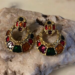 1980’s Colorful Door Knocker Earrings